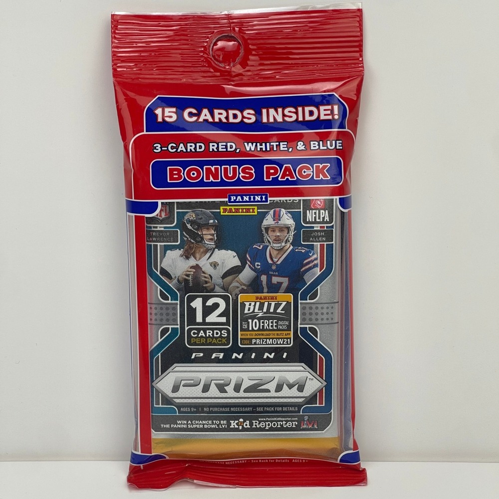 Panini Prizm Football Cello Pack 2021 NFL 15 Cards Red White Blue Prizms NEW